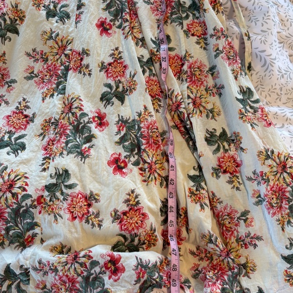 April Cornell Cream & Pink Floral Lined Cotton Maxi Sun Dress w Shirred Back. M - Picture 6 of 6